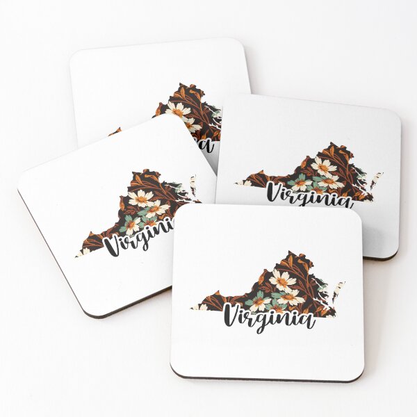 Item preview, Floral Map of USA States Virginia - Map of Virginia designed and sold by AmethystMurad.