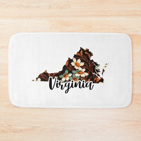 Item preview, Floral Map of USA States Virginia - Map of Virginia designed and sold by AmethystMurad.