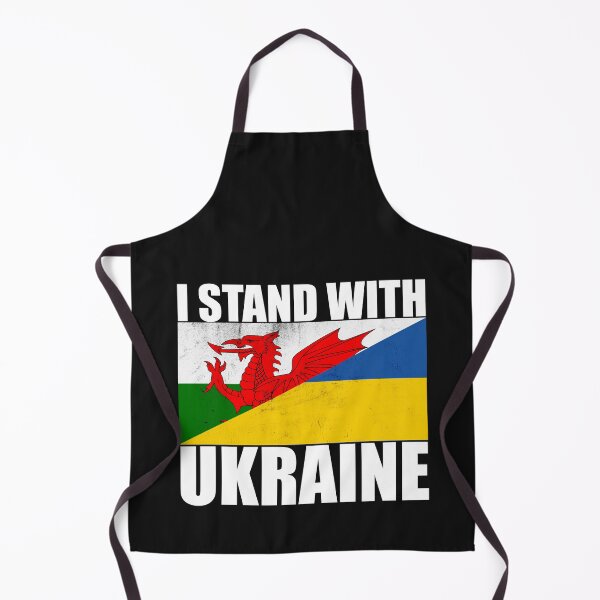 Item preview, Welsh People Stand With Ukraine - Vintage Flags and White Text designed and sold by ForUkraine2022.