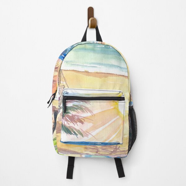 Item preview, Serene Beach Perfection with Hammock Zen under Palms and Swell designed and sold by artshop77.
