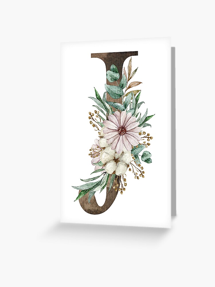 Watercolor floral J letter wedding monogram print Pet Bandana for Sale by  tiana-geo