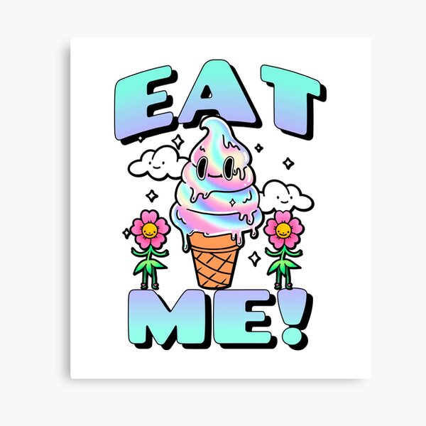 Lienzo «helado de helados de la vendimia cono mujeres camiseta kawaii lindo panda oso arte fiesta de anime camiseta» de theglaze | Redbubble
