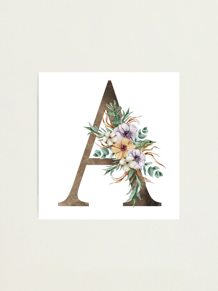 Watercolor Y Alphabet with Watercolor Flower for T-shirt Design