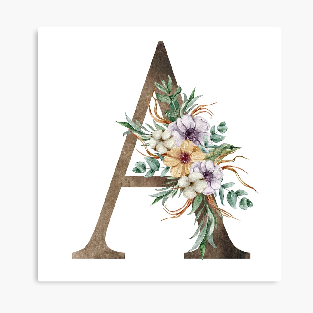 Watercolor floral J letter wedding monogram print Cap for Sale by