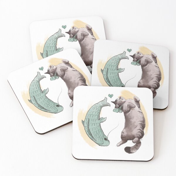 Item preview, Sweet dreams of a cat about a fish designed and sold by RNIArt.