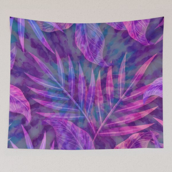 Item preview, watercolor pink and purple neon exotic pattern designed and sold by Beeroclock.