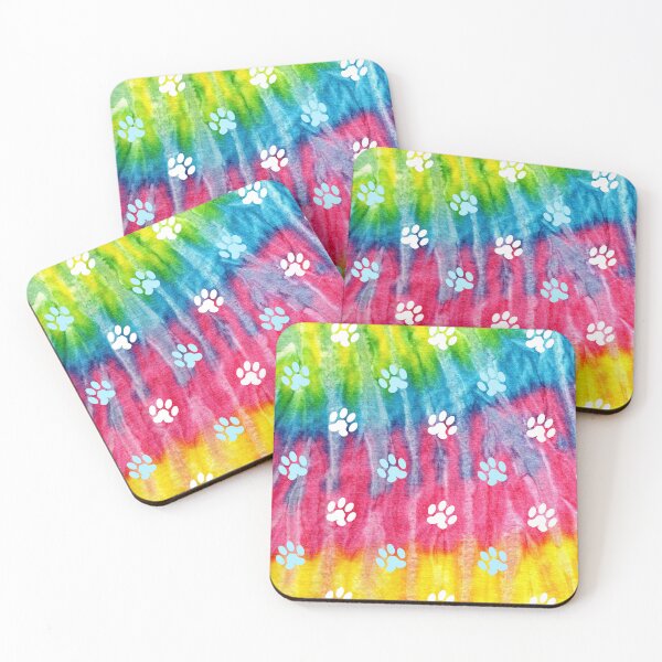 Item preview, fun colorful liquid background with dog and cat paw print designed and sold by Beeroclock.