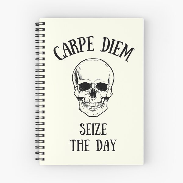 Item preview, Carpe Diem Seize the Day Skulls Skeletons on Ivory designed and sold by IceCreamMuseum.
