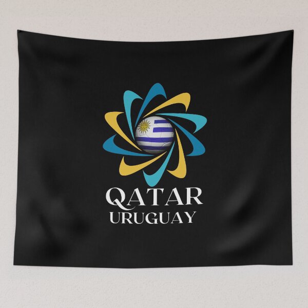 Aperçu de l'œuvre Équipe de football de football du Qatar Uruguay créée et vendue par DesignsbyMona.