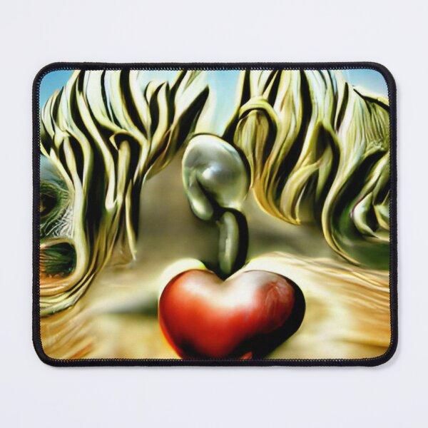 Item preview, abstract red heart flames blue sky original art designed and sold by Surrealarts727.