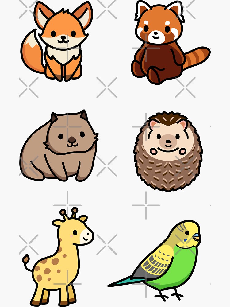 Cute Animal Sticker Pack 8 Sticker for Sale by littlemandyart