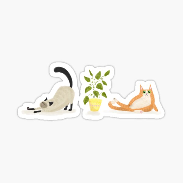 Two lounging cats Sticker