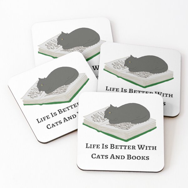 Item preview,  Life Is Better With Cats And Books designed and sold by RedFlowerful.