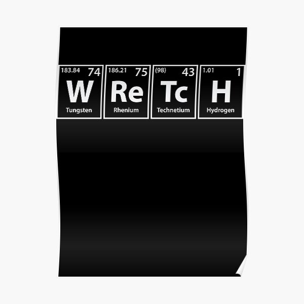 Wretch W Re Tc H Periodic Elements Spelling Poster By Cerebrands