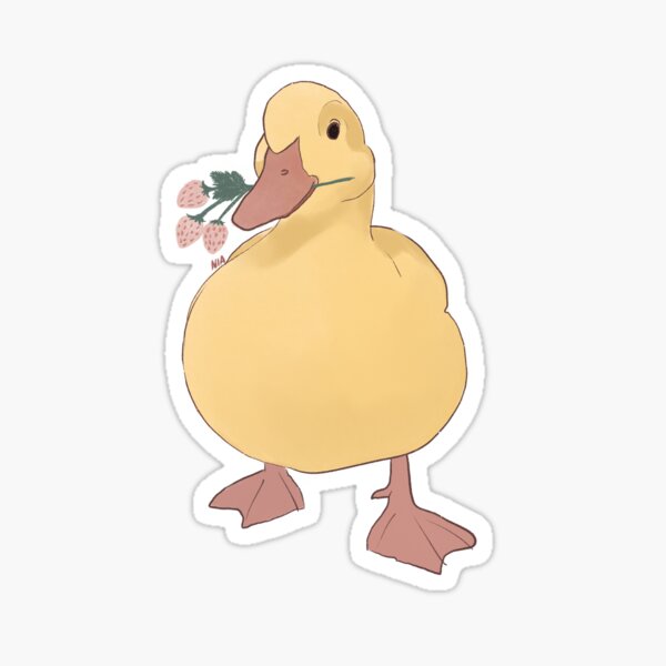 Item preview, Duck with strawberry in her teeth designed and sold by RNIArt.