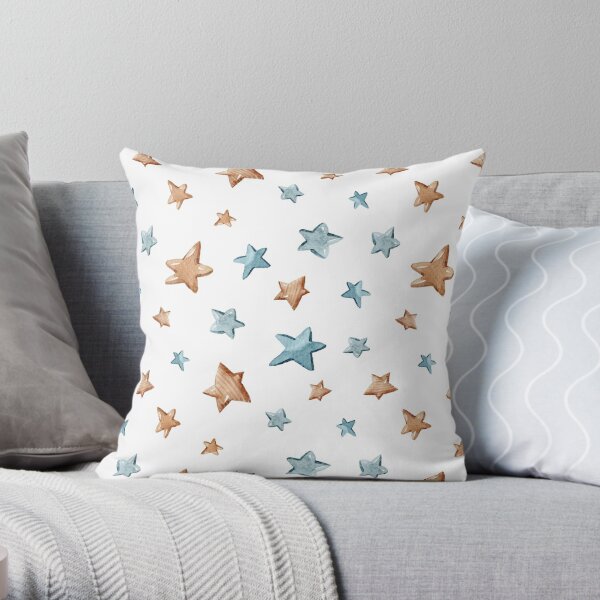 Watercolor hand painted star illustration Throw Pillow