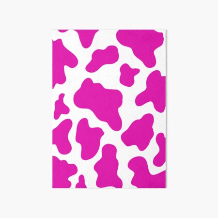 Neon Pink Cow Print Art Print
