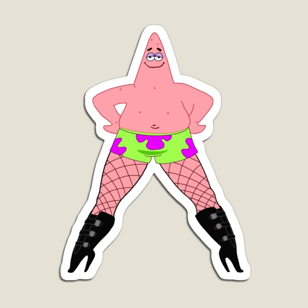 partick star wearing fishnet stockings and knee high boots is so doll , Patrick  Star