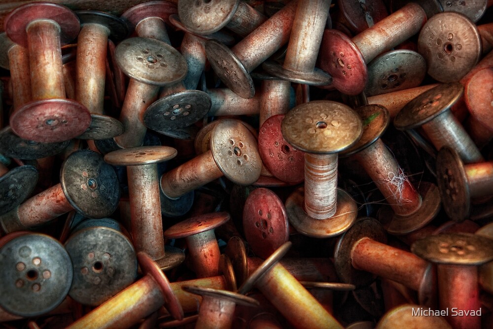 "Sewing Spools " by Michael Savad Redbubble