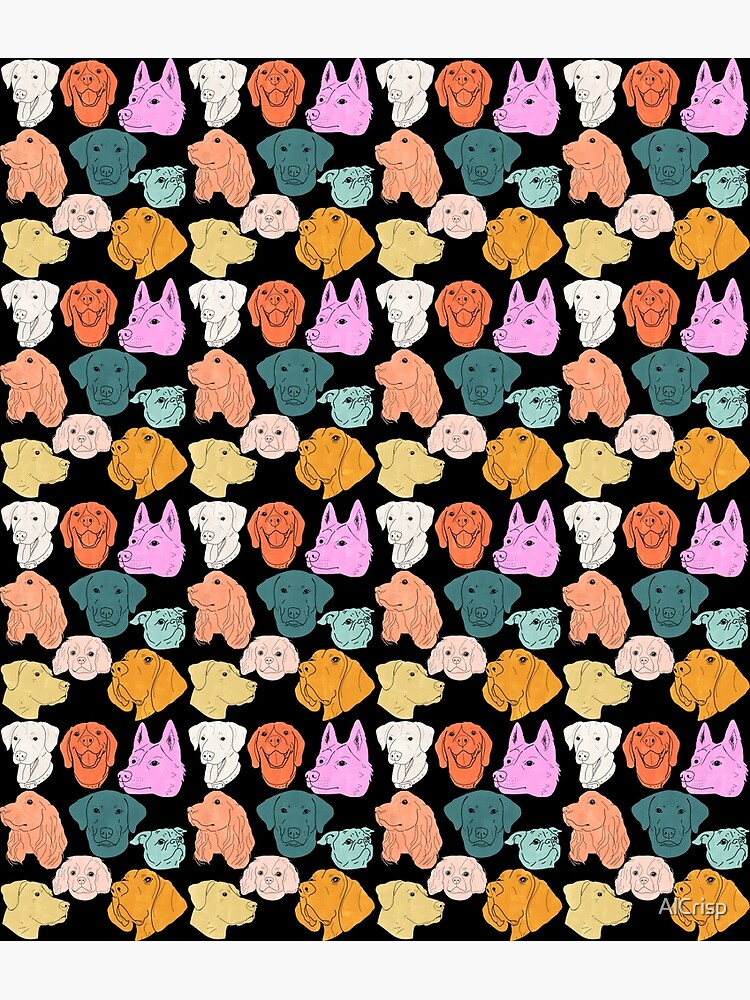 dog-pack-in-retro-color-poster-for-sale-by-alcrisp-redbubble