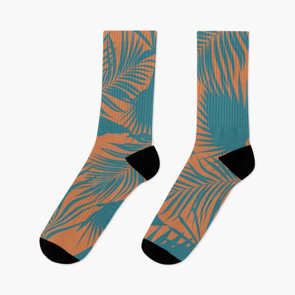 Item preview, Dark Green Tropical Jungle Leaves Pattern Design, Orange Background designed and sold by antevasinart.