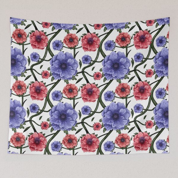 Item preview, Purple and Red Anemone Flowers: White Background  designed and sold by Jessiemay-arts.