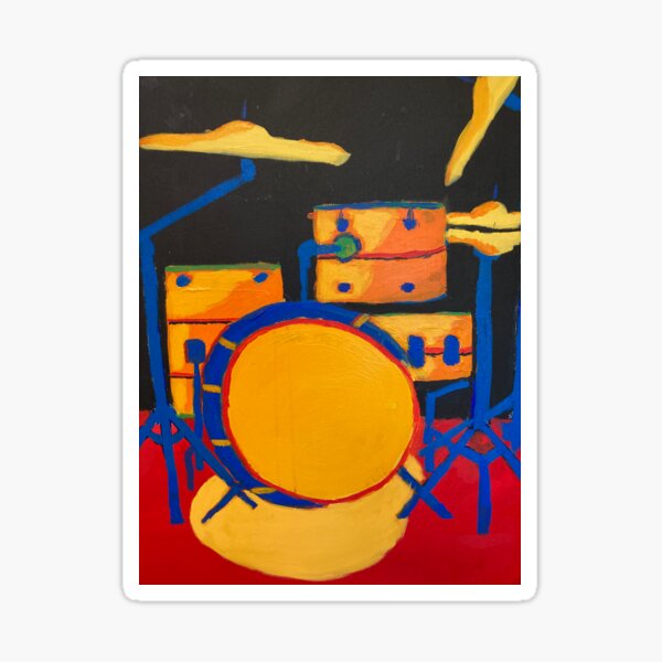 "Colorful Modernistic Drum set" Sticker for Sale by laurenmcm Redbubble