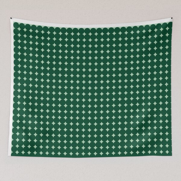 Item preview, Dark Green Circles and Mint Green Diamonds  designed and sold by burbankdesigns.