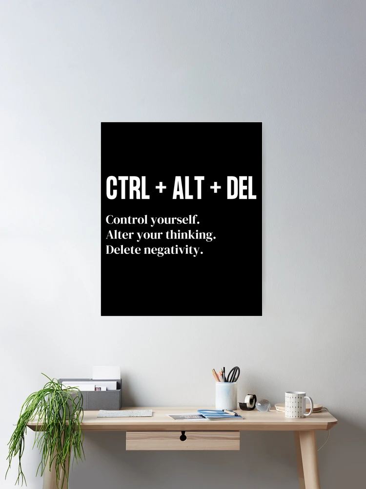 Ctrl Alt Del Mug Inspirational Quote Mug Negative Metal Health Mug Control  Alter Delete Health Positive Gift Internet Nerd Reddit Tumblr, Ceramic