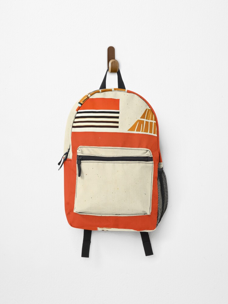 Thumbnail 1 of 3, Backpack, Minimal Aztec Temple designed and sold by MoreMachine.