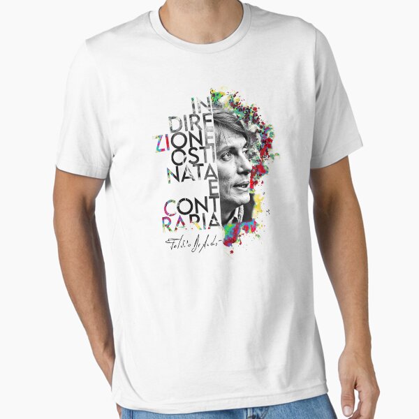 Item preview, Fabrizio De André - In Direzione Ostinata e Contraria: Illustrated T-Shirt designed and sold by EMWebDesign.