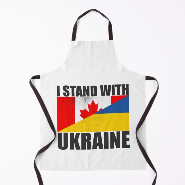 Item preview, Canada Stands With Ukraine - Vintage Flags and Black Text designed and sold by ForUkraine2022.