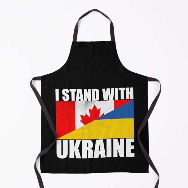 Item preview, Canadians Stand With Ukraine - Vintage Flags and White Text designed and sold by ForUkraine2022.