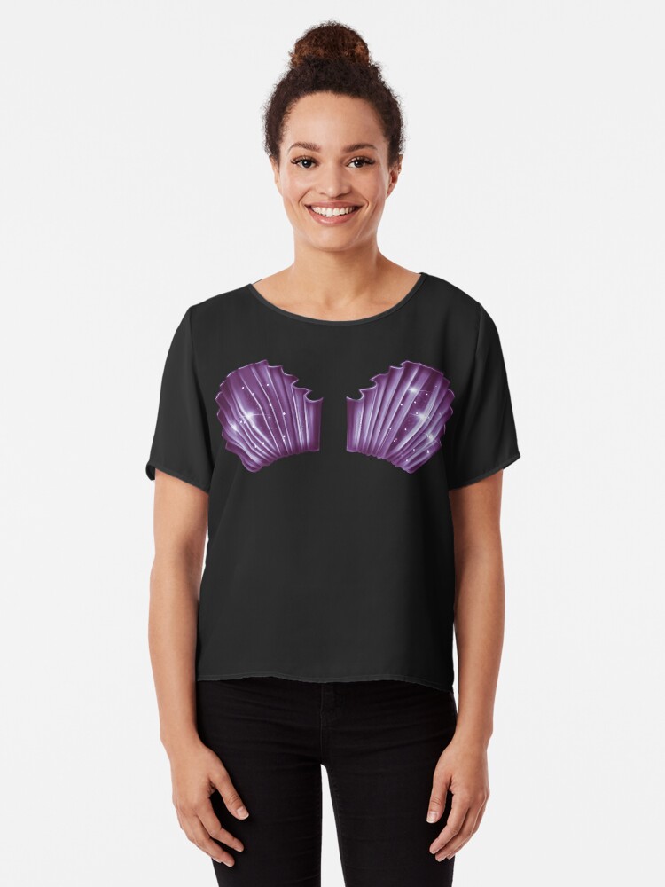 Shell mermaid bra (purple) Chiffon Top for Sale by xsaxsandra