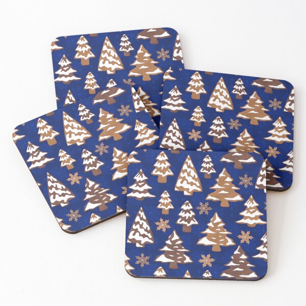 Item preview, Blue Snow Covered Christmas Tree Cookies designed and sold by WickedRefined - Nicole Demereckis.