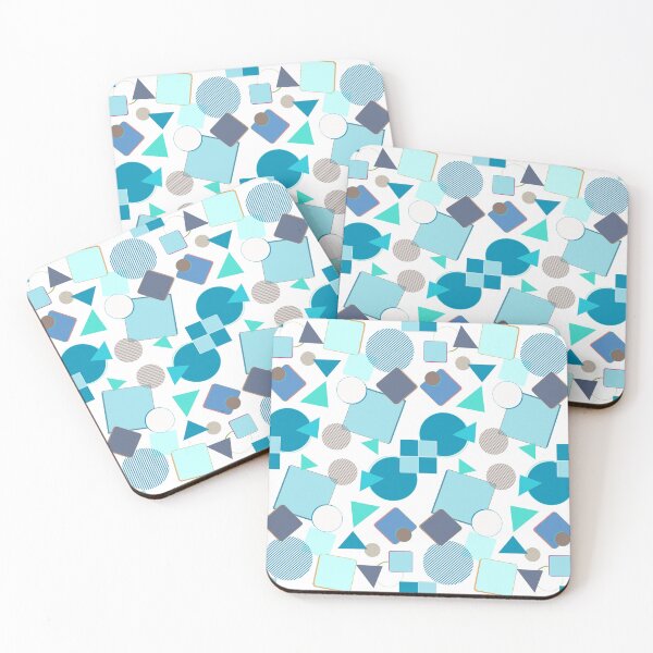 Item preview,  Abstract yet Modern Abstract Pattern with White Background for Accessories and Home in Aqua, Gray and White. designed and sold by tranquilbeach.