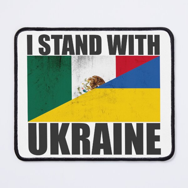 Item preview, Mexico Stands With Ukraine - Vintage Flags and Black Text designed and sold by ForUkraine2022.