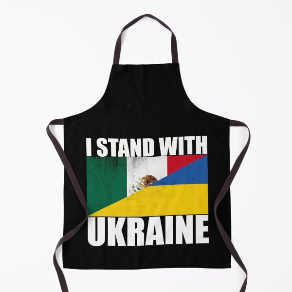Item preview, Mexicans Stand With Ukraine - Vintage Flags and White Text designed and sold by ForUkraine2022.