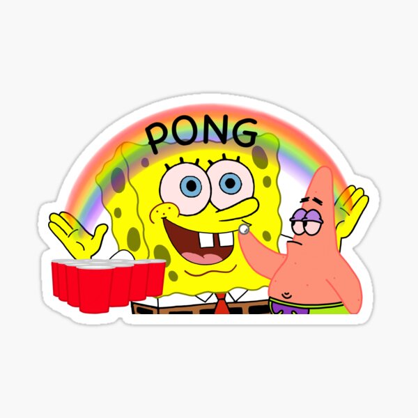 Spongebob Sipping Drink Sticker for Sale by I K