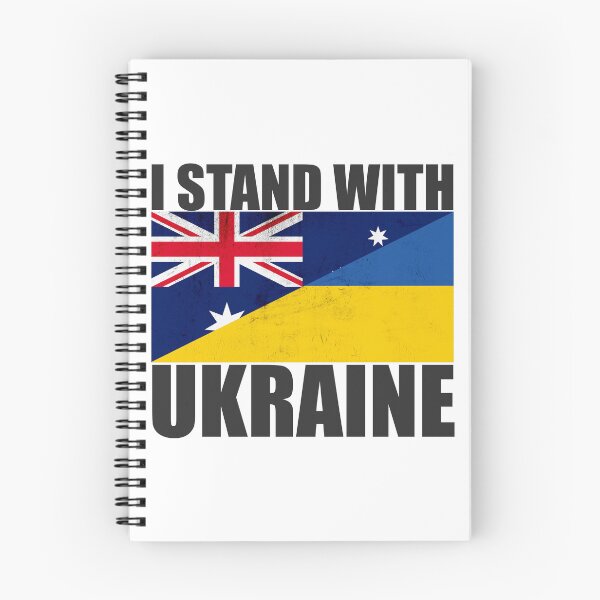 Item preview, Australia Stands With Ukraine - Vintage Flags and Black Text designed and sold by ForUkraine2022.