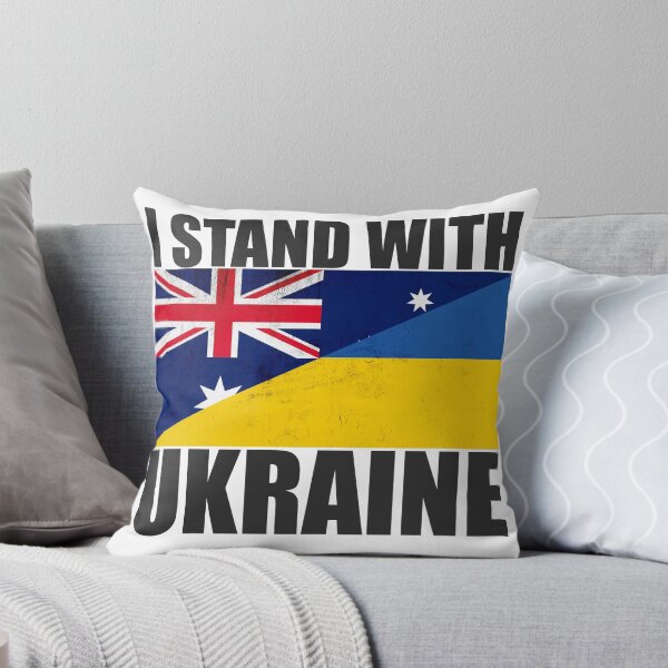 Item preview, Australia Stands With Ukraine - Vintage Flags and Black Text designed and sold by ForUkraine2022.