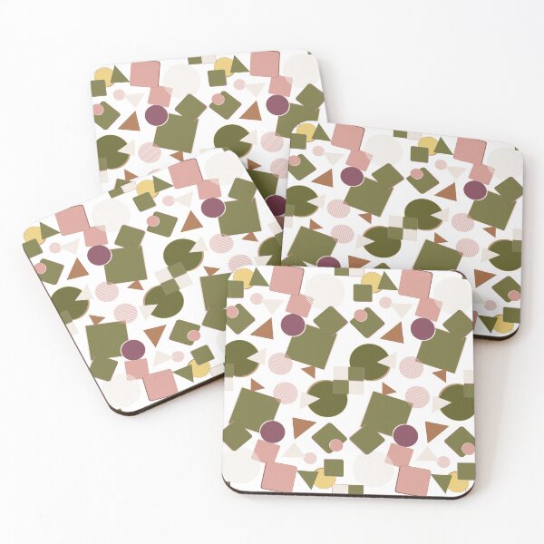 Item preview, Abstract yet Modern Abstract dusty peach/pink and green Pattern with White Background for Accessories and Home. designed and sold by tranquilbeach.
