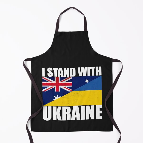 Item preview, Australians Stand With Ukraine - Vintage Flags and White Text designed and sold by ForUkraine2022.