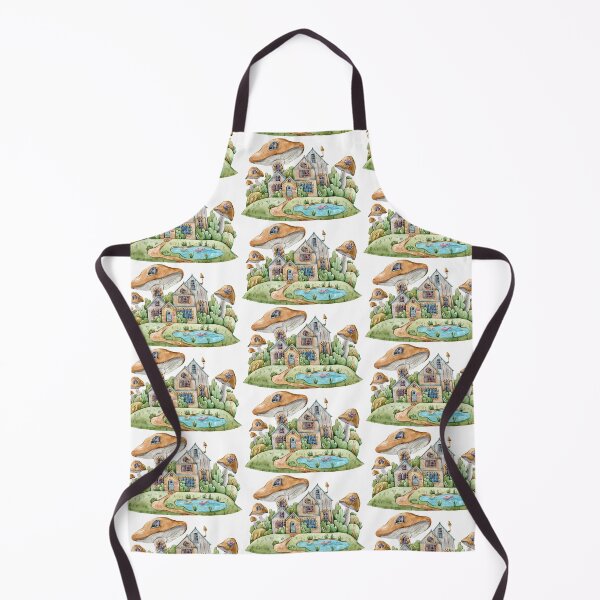 Item preview, Watercolor cute mushroom house print, autumn kids illustration designed and sold by tiana-geo.