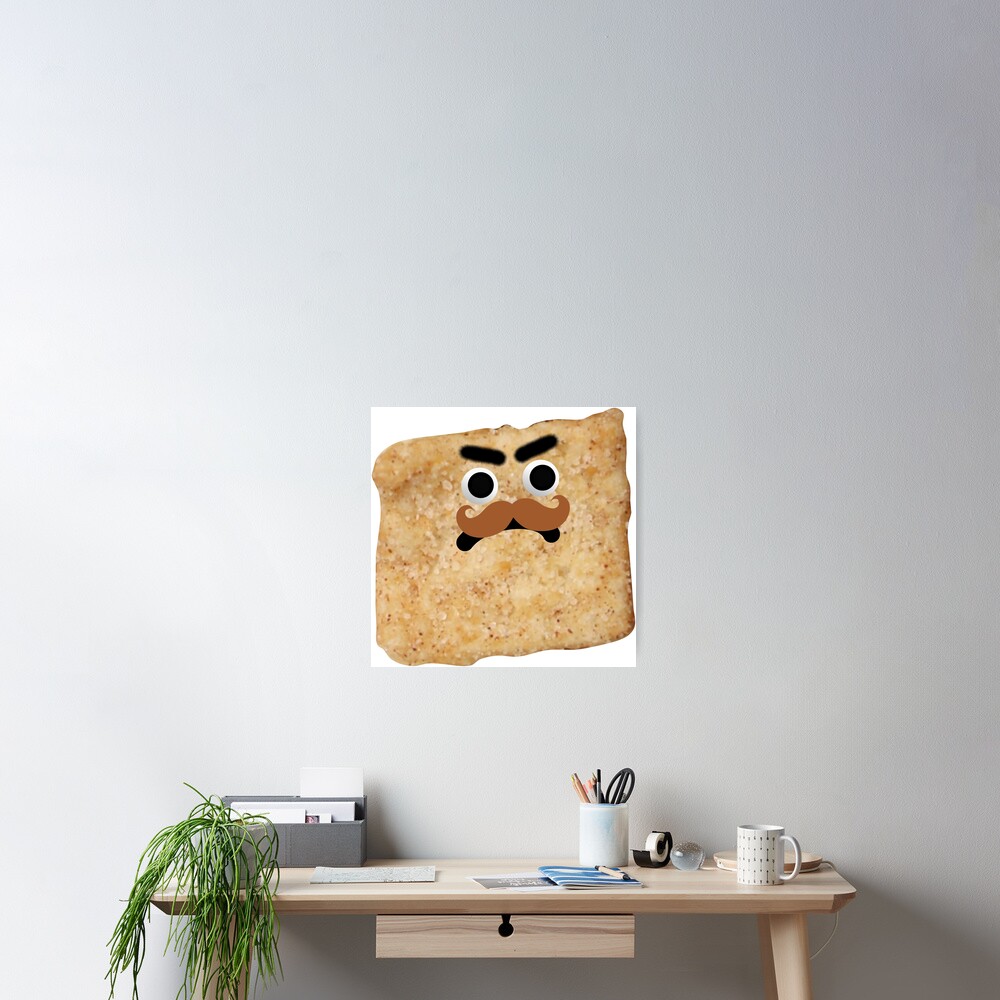 "Cinnamon Toast Crunch Sad Angry Bushy Eyebrows and Mustache Funny Food