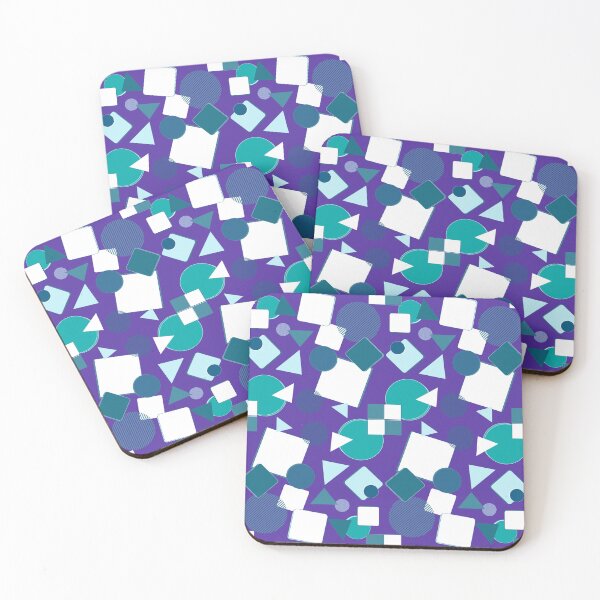 Item preview, Abstract yet Modern Abstract aqua, green and white Pattern on Purple Background for Accessories and Home. designed and sold by tranquilbeach.
