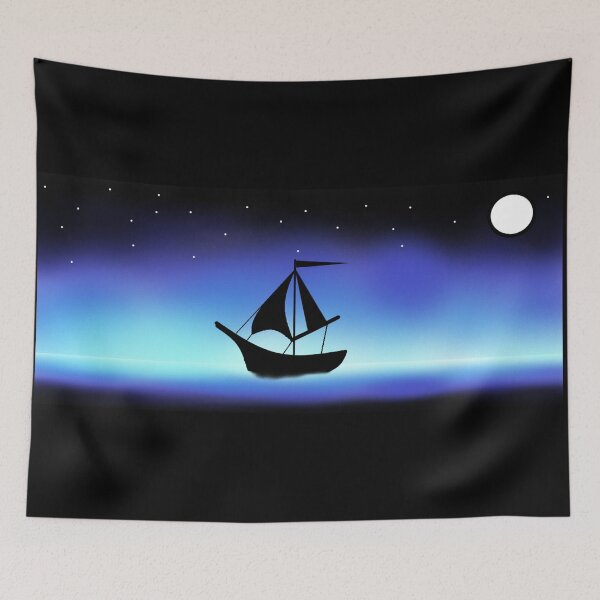 Item preview, Boat on a night sea designed and sold by Lellabuddy.