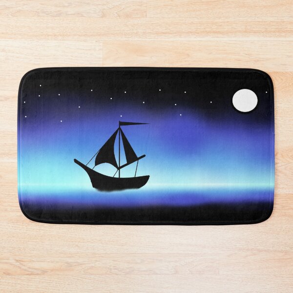 Item preview, Boat on a night sea designed and sold by Lellabuddy.