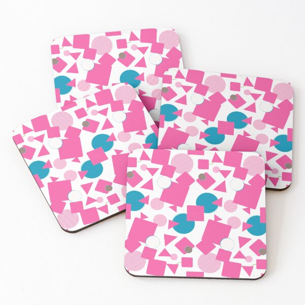 Item preview, Abstract yet Modern Abstract pink and aqua Pattern on white Background for Accessories and Home. designed and sold by tranquilbeach.