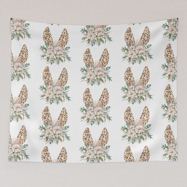 Item preview, Cute floral bunny ears watercolor illustration designed and sold by tiana-geo.